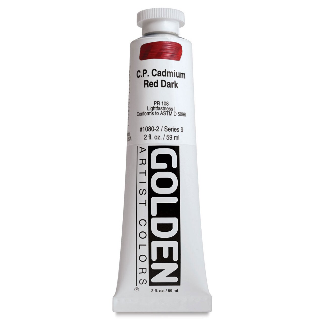 Golden Heavy Body Artist Acrylics - Cadmium Red Dark, 2 oz Tube